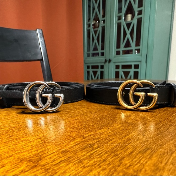 Gucci Marmont Belts 1 Silver and 1 Gold - Picture 1 of 3